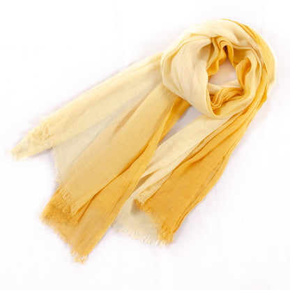 Large soft warm cotton scarf with decorative tassel trim