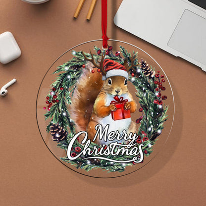 Christmas tree pendant ornament with festive Christmas decorations in a traditional holiday design