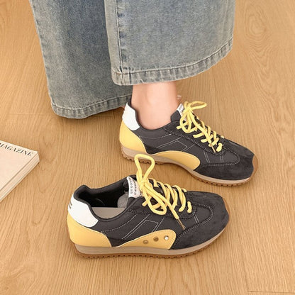 Women's German trainer lace-up platform shoes, summer casual height-increasing sneakers in versatile style