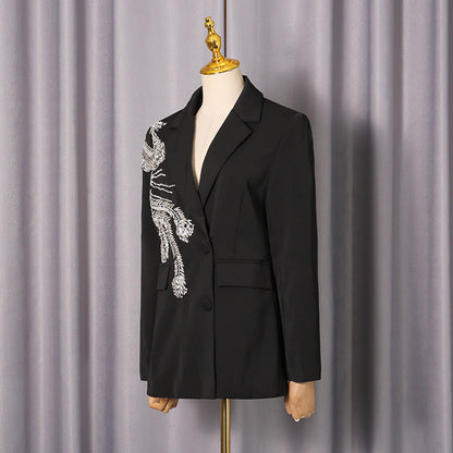Womens Versatile And Loose Fitting Petite Tailored Blazer