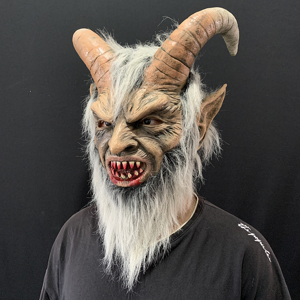 Halloween cosplay horror latex headgear mask with a creepy full-face design