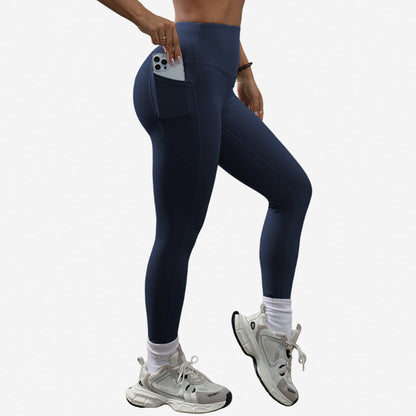 High waist hip lift yoga pants for women, black seamless stretch design