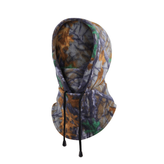 Cycling windproof outdoor sports scarf cold protection hat, black fabric design by My Store