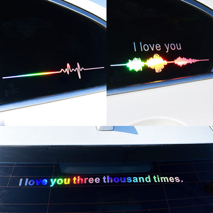 Car electrocardiogram creative sound wave chart sticker with heartbeat line design
