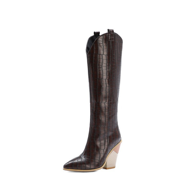 Snake print high heels rider boots by BACKUPMYFILESNOW.COM® featuring tall silhouette and stylish snake pattern leather.