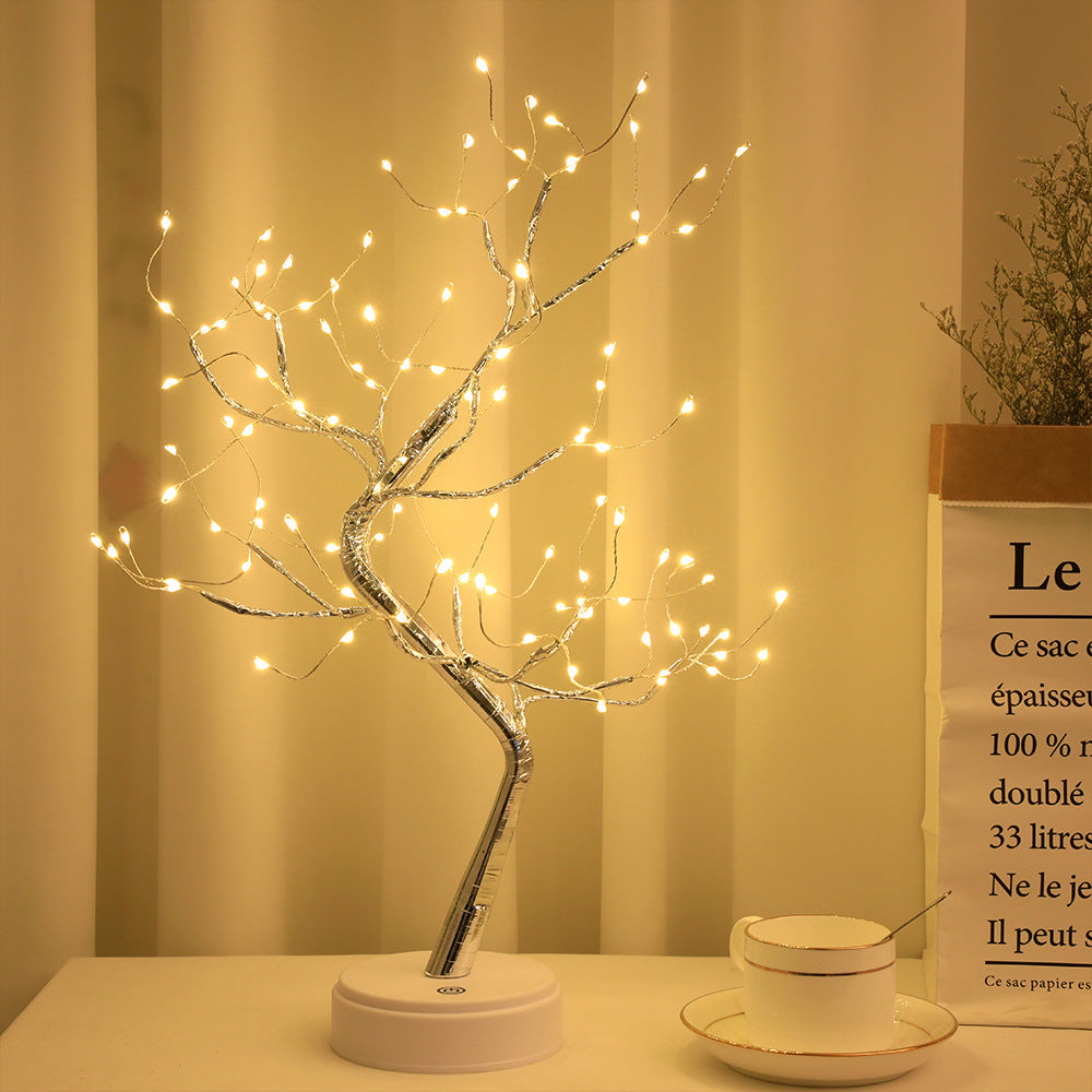 Starry sky LED copper wire rice tree lamp with colorful lights