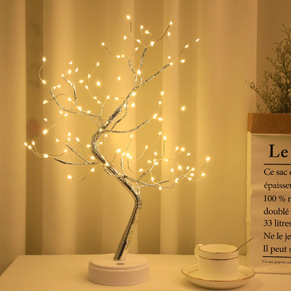 Starry sky LED copper wire rice tree lamp with colorful lights