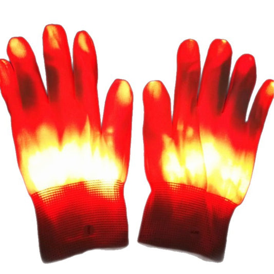 Colorful light-up gloves for outdoor dance clothing, glowing LED fingertips in vibrant colors