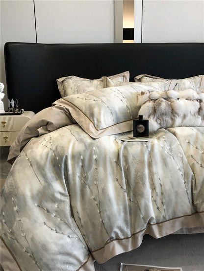 Long-staple cotton printed four-piece bedding set in soft cotton fabric by My Store