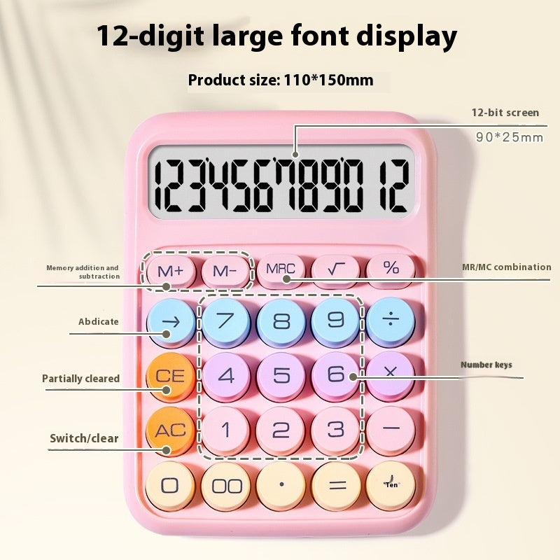 Multifunctional calculator for college students and children, compact student calculator with clear keypad