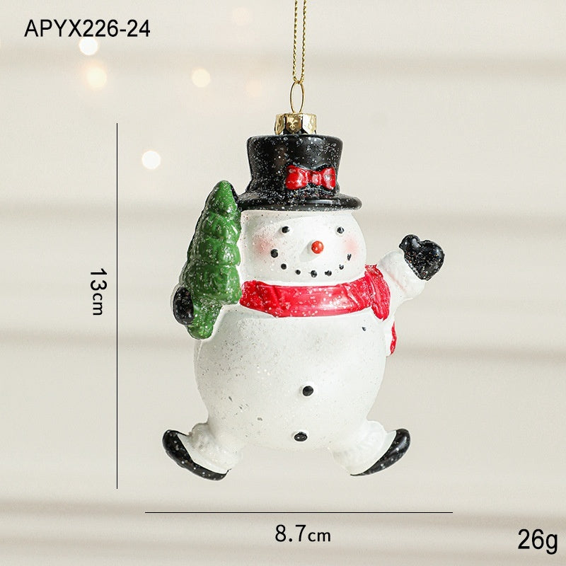 Painted plastic Christmas tree pendant decoration