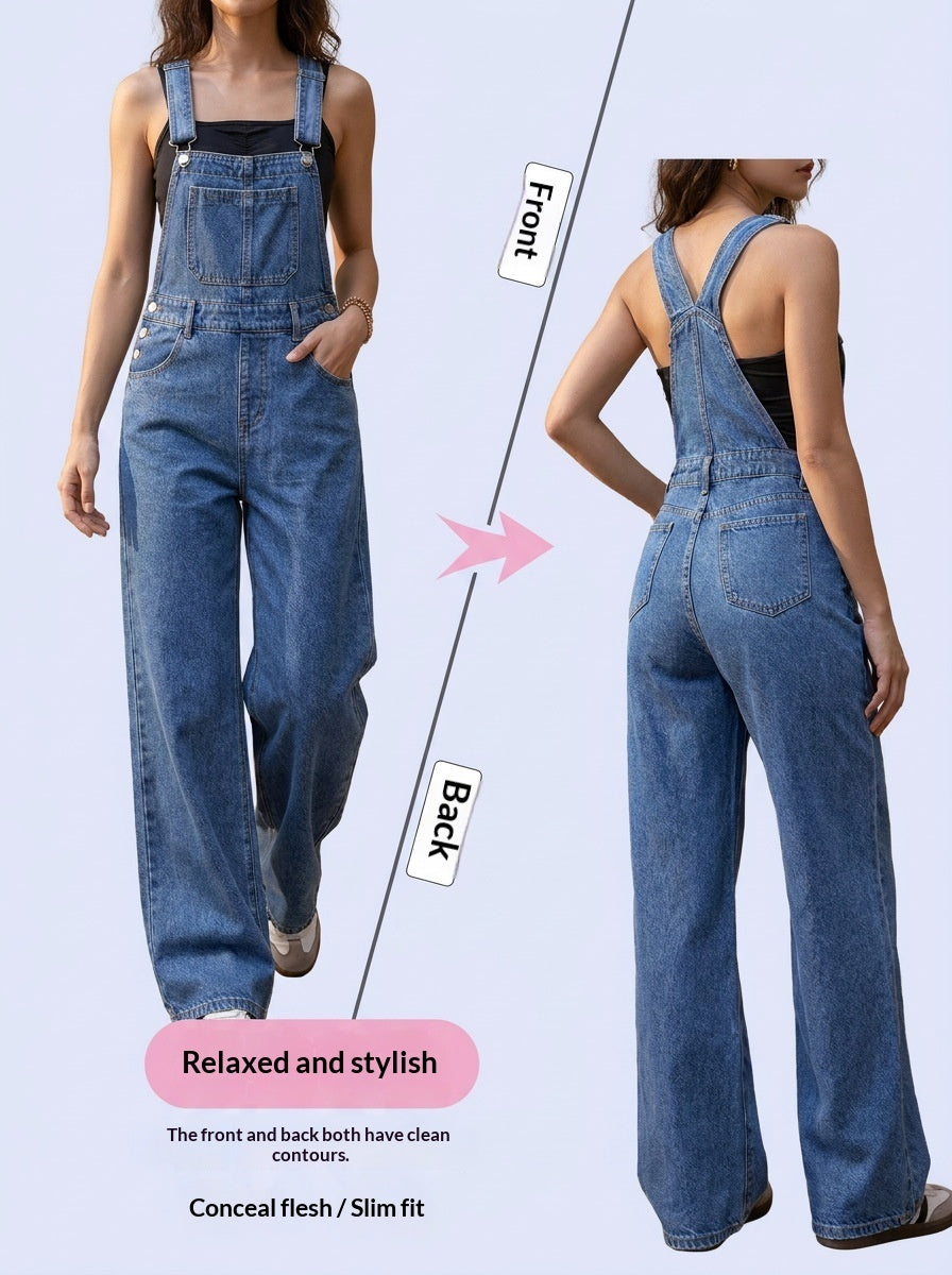 Youthful wide-leg slimming pants in relaxed Korean casual style, displayed in a neutral color