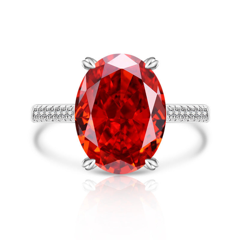 Female casual Papalacha high-carbon diamond ice flower ring, versatile floral design 񟿿