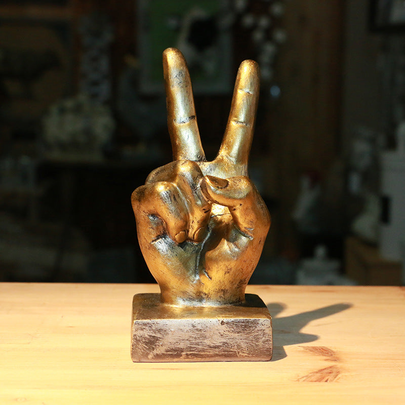 Resin gesture ornaments, decorative hand-shaped figures in assorted poses