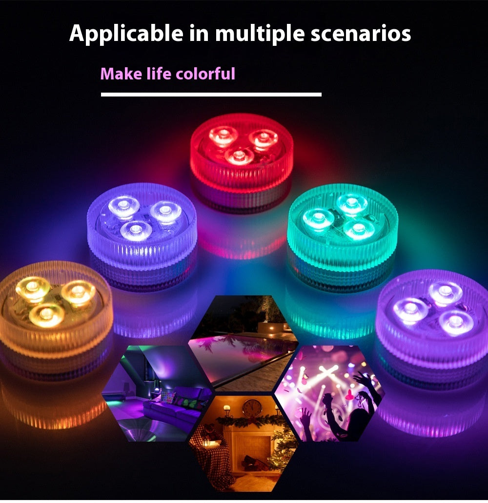 LED waterproof remote control fish tank diving light submerged in aquarium water