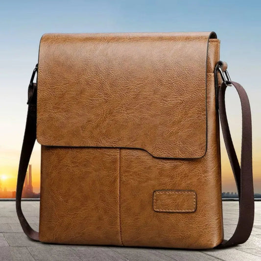 Vertical men's business casual crossbody bag in a sleek, compact design