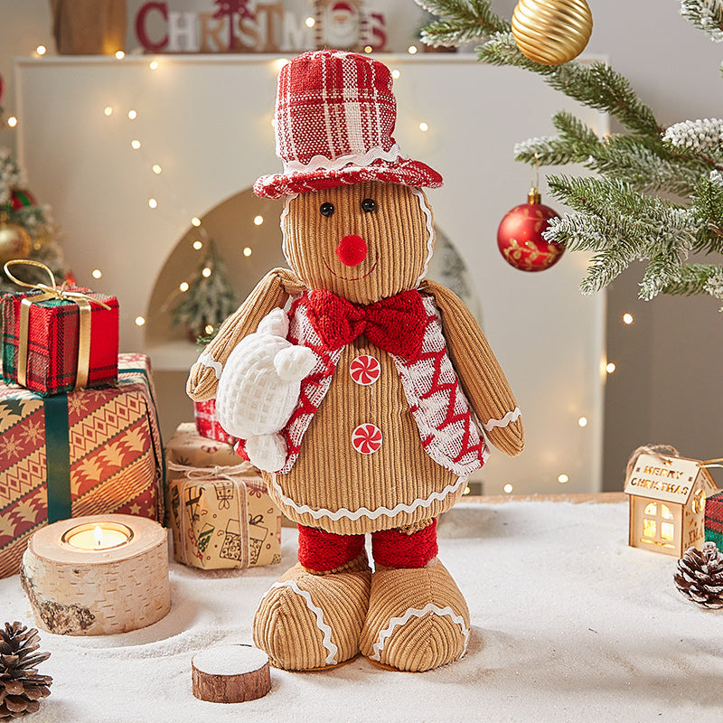 Gingerbread man Christmas ornaments in festive decorative designs