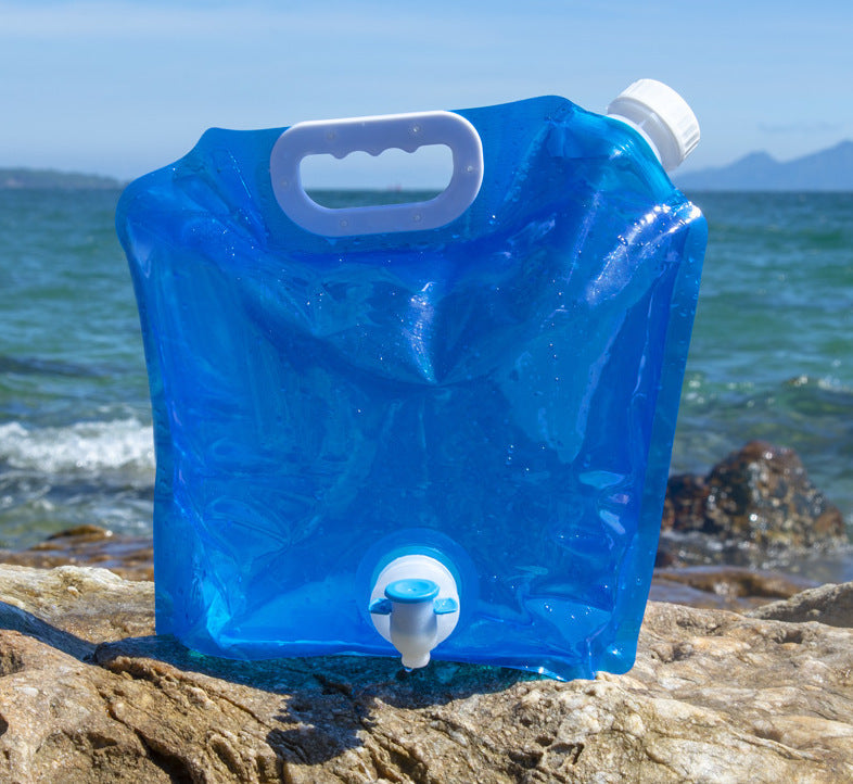 Foldable PVC outdoor camping water bag container with portable handle