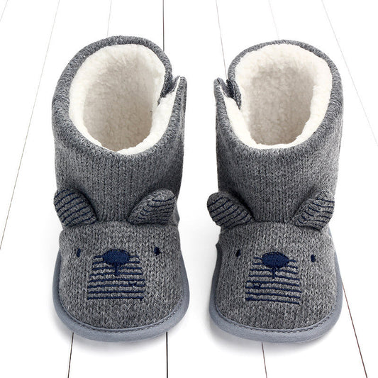 Baby wool warm cotton shoes, winter warm high-top shoes in a cozy design