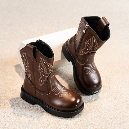 Girls' Embroidered Martin Boots