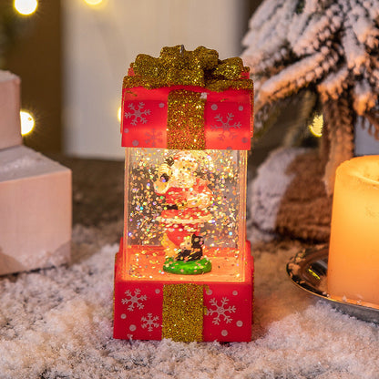 Christmas decorations crystal ball Christmas gift box lights in a festive display
