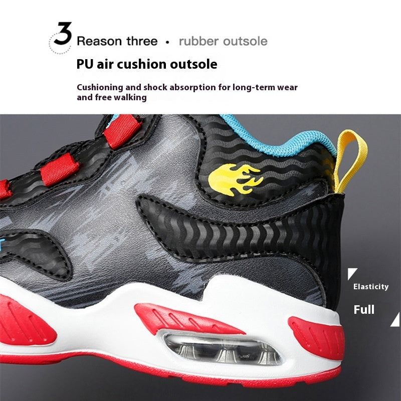 Cushion basketball rotating button running shoes in sporty athletic design