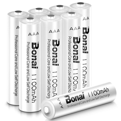 Bonai 8-Pack AAA 1100mAh Rechargeable Batteries