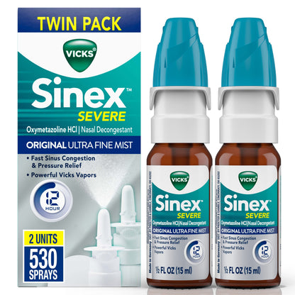 Vicks UltraMist Severe Nasal Relief Twin Pack in bottle bottles, nasal spray for congestion relief by BACKUPMYFILESNOW®