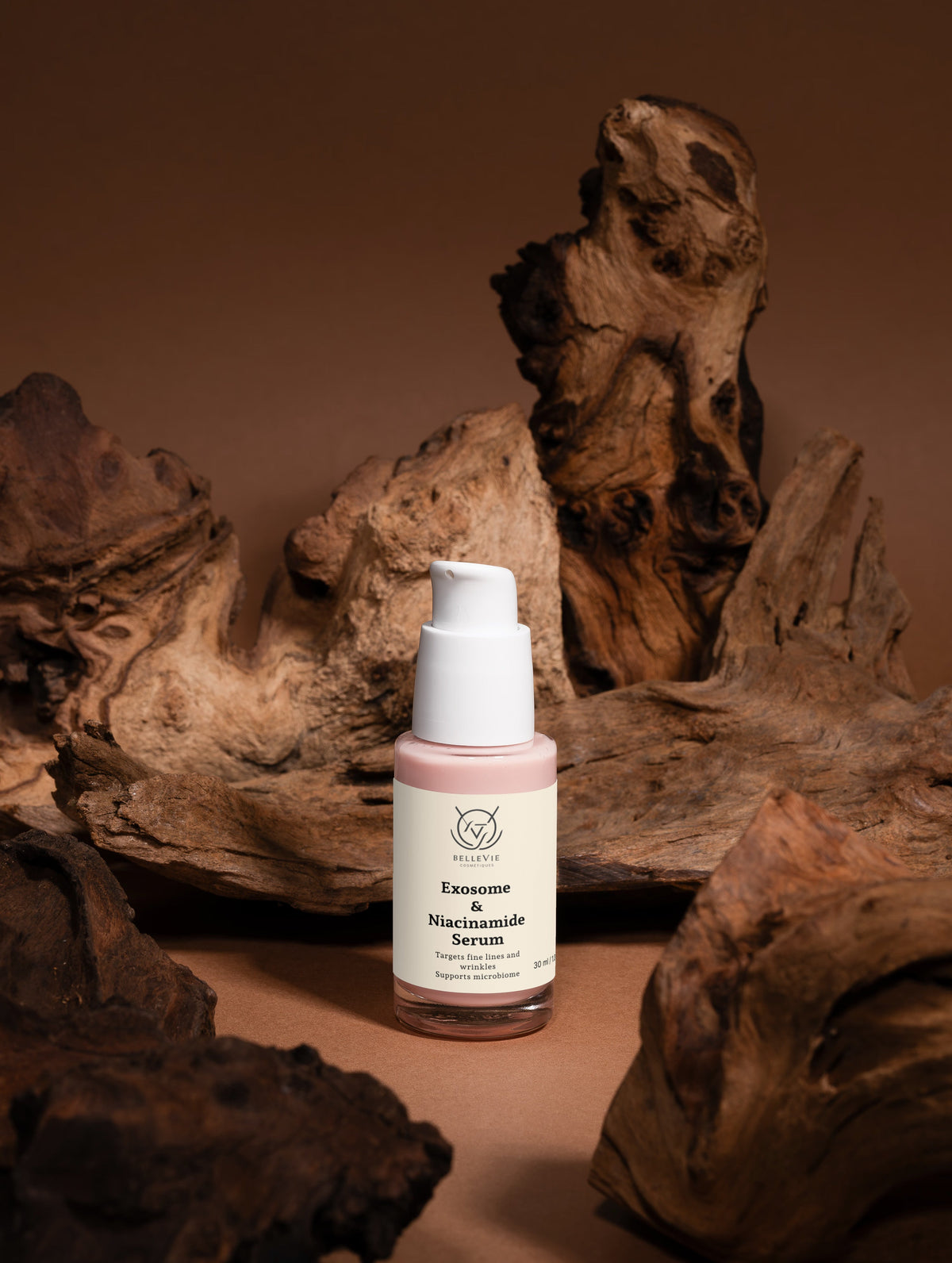 Belleviecosmetic Exosome & Niacinamide serum bottle showing the 30ml container for skin renewal and radiance.