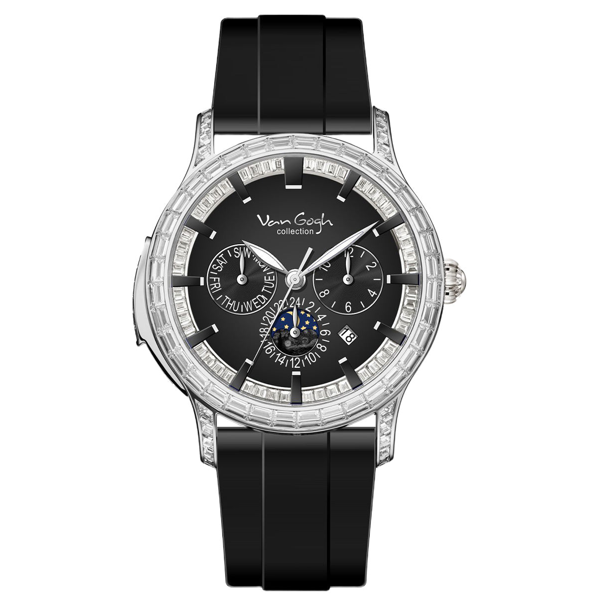 VAN GOGH Bohui Series men's luminous blue mechanical watch with high-appearance light luxury design