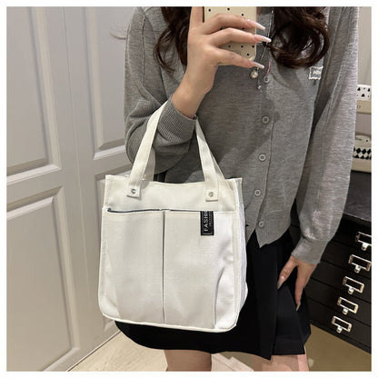 Plain-colored tote bag student lunch box by My Store