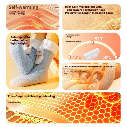 Winter warm electric heated socks for cold-proof foot protection, close-up product view