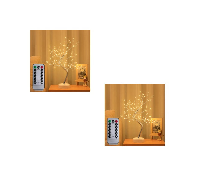 Colored starry sky LED copper wire rice tree lamp in multicolor light display
