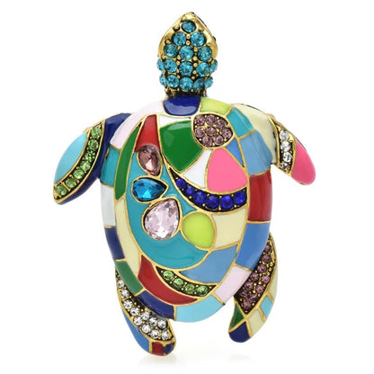 Marine animal turtle costume accessory brooch, detailed turtle design for clothing or cosplay outfits