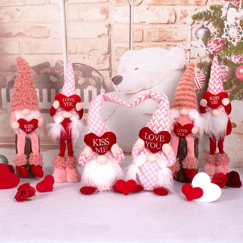 Valentine’s Day love doll ornaments for romantic decoration, colorful heart-themed figures
