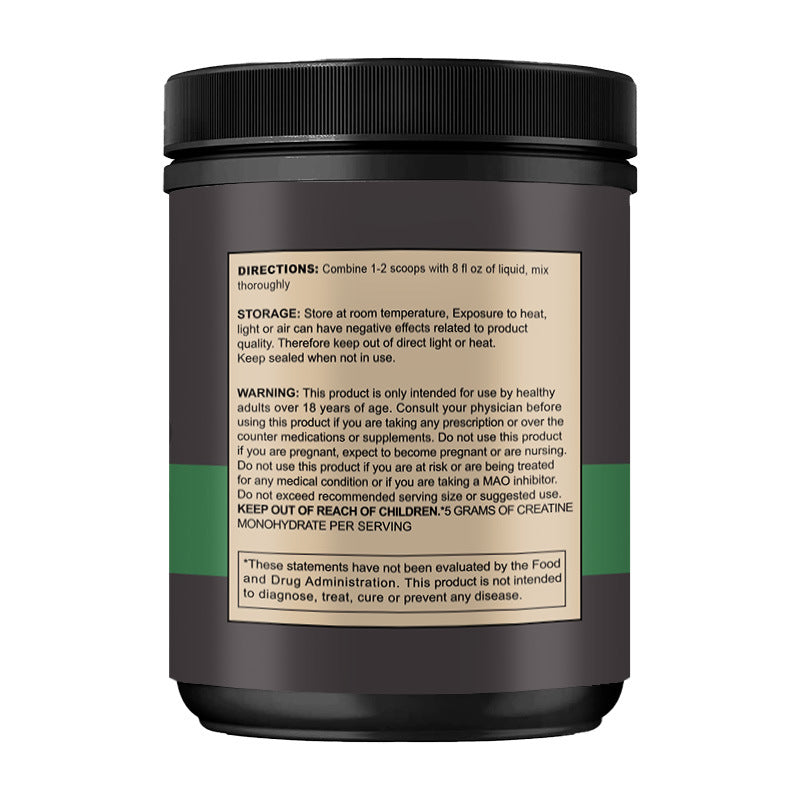 Creatine powder supplement by My Store in a plain container 񟿿