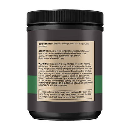 Creatine powder supplement by My Store in a plain container 񟿿