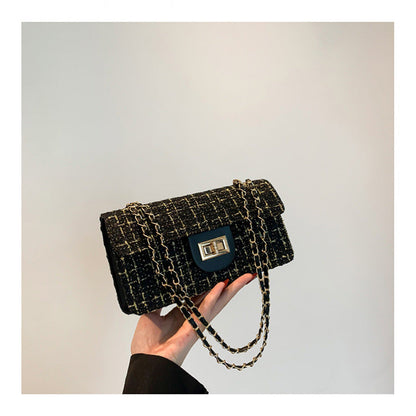Women's checkerboard-pattern shoulder bag with chain strap by My Store