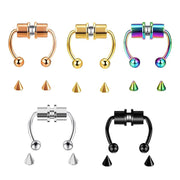 Fake Piercing Nose Ring Hoop Septum Non Piercing Nose Clip Rock HipHoop Stainless Steel Magnet Fashion Punk Body Women Jewelry - BACKUPMYFILESNOW.COM®