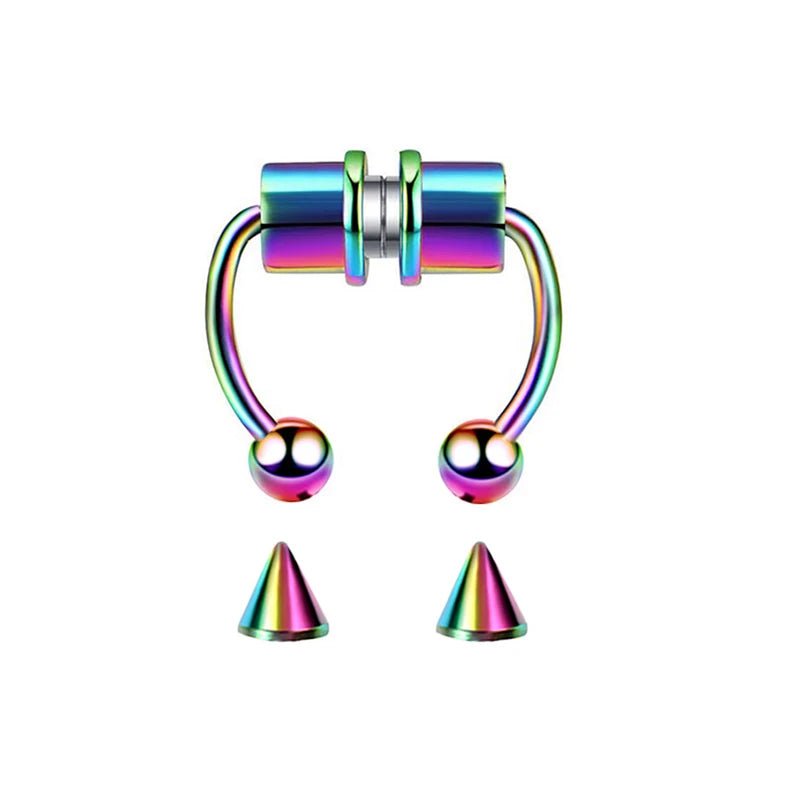 Fake Piercing Nose Ring Hoop Septum Non Piercing Nose Clip Rock HipHoop Stainless Steel Magnet Fashion Punk Body Women Jewelry - BACKUPMYFILESNOW.COM®