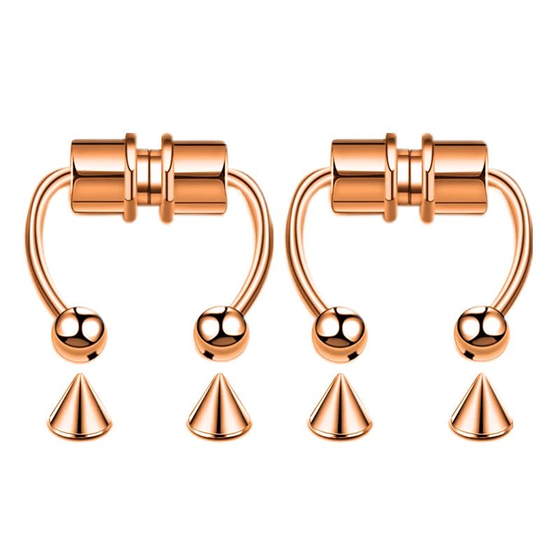 Fake Piercing Nose Ring Hoop Septum Non Piercing Nose Clip Rock HipHoop Stainless Steel Magnet Fashion Punk Body Women Jewelry - BACKUPMYFILESNOW.COM®
