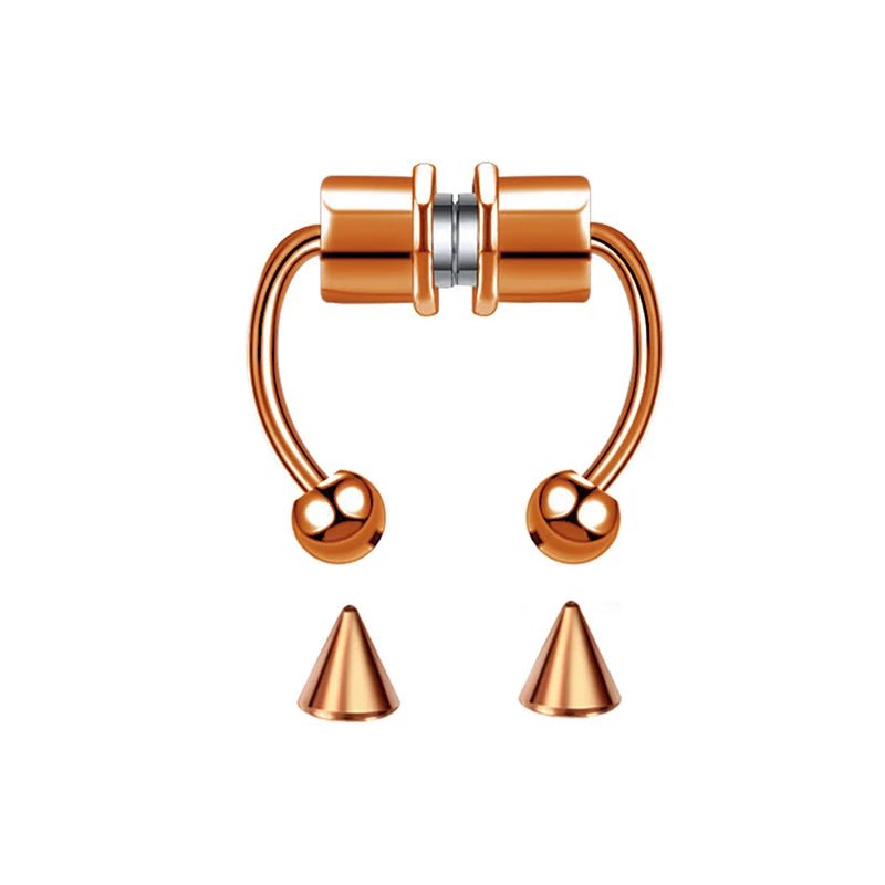Fake Piercing Nose Ring Hoop Septum Non Piercing Nose Clip Rock HipHoop Stainless Steel Magnet Fashion Punk Body Women Jewelry - BACKUPMYFILESNOW.COM®