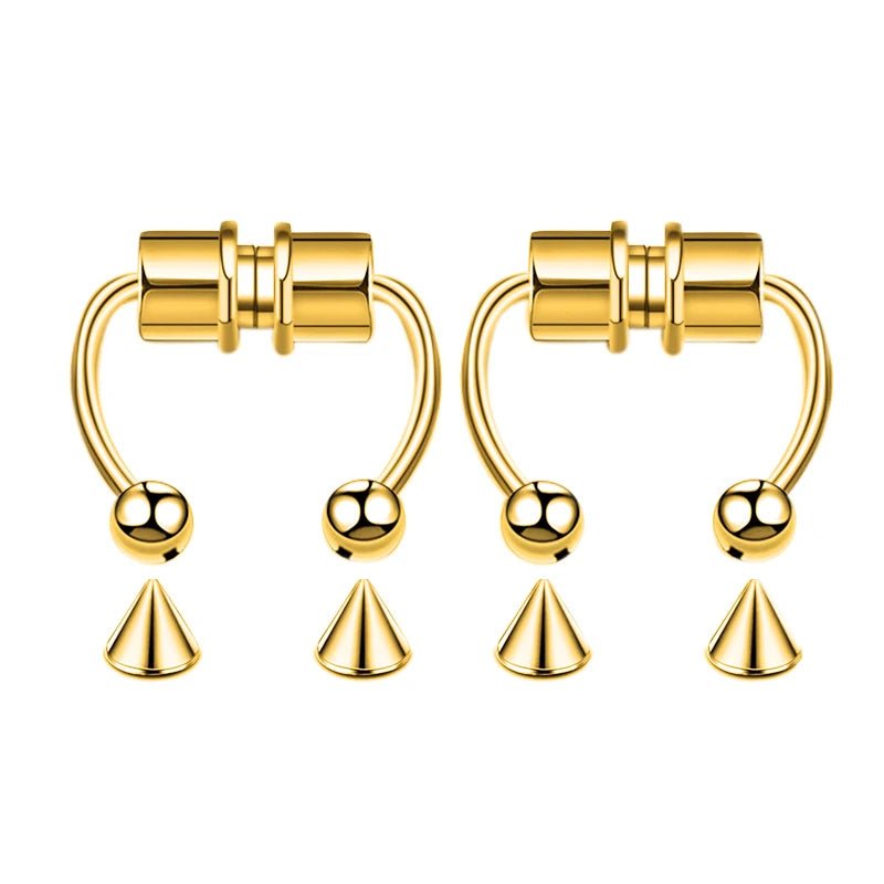 Fake Piercing Nose Ring Hoop Septum Non Piercing Nose Clip Rock HipHoop Stainless Steel Magnet Fashion Punk Body Women Jewelry - BACKUPMYFILESNOW.COM®