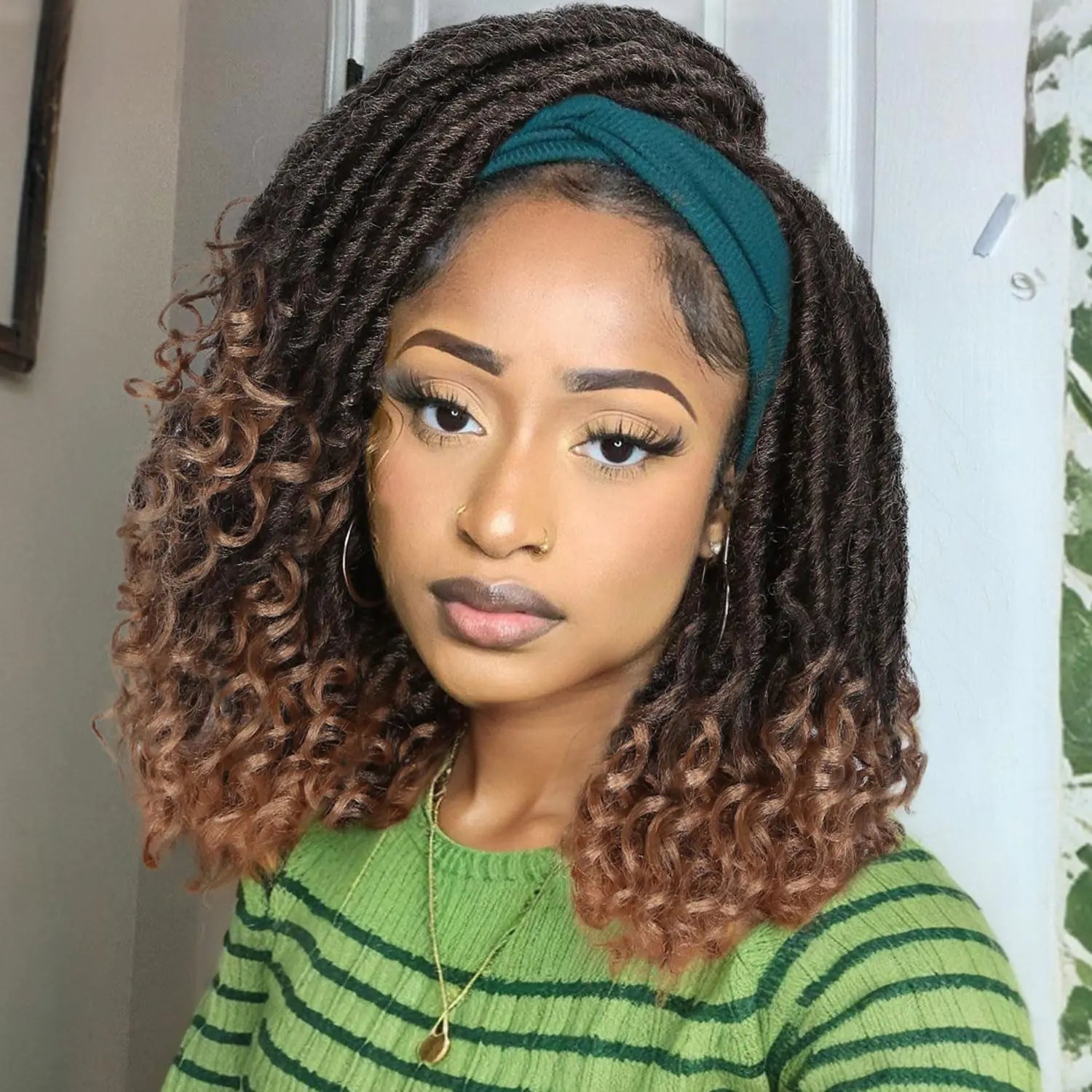 Fancy Hair Short Dreadlock Wig Faux Locs Headband Wigs Black Short Passion Twist Wigs Braided Twist Wigs for Black Women (Ombre Blonde 16 Inches) - BACKUPMYFILESNOW