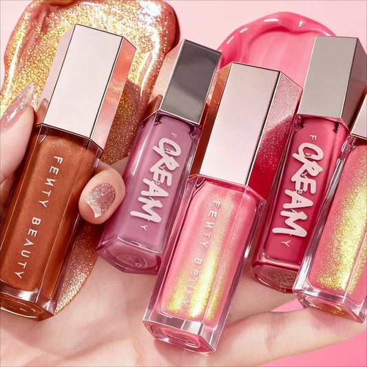 Fashion Fenty Beauty Lip Glaze Moisten Shine Glitter Lip Plumper Makeup For Beginner Liquid Lipstick Female Makeup Cosmetics - BACKUPMYFILESNOW.COM®