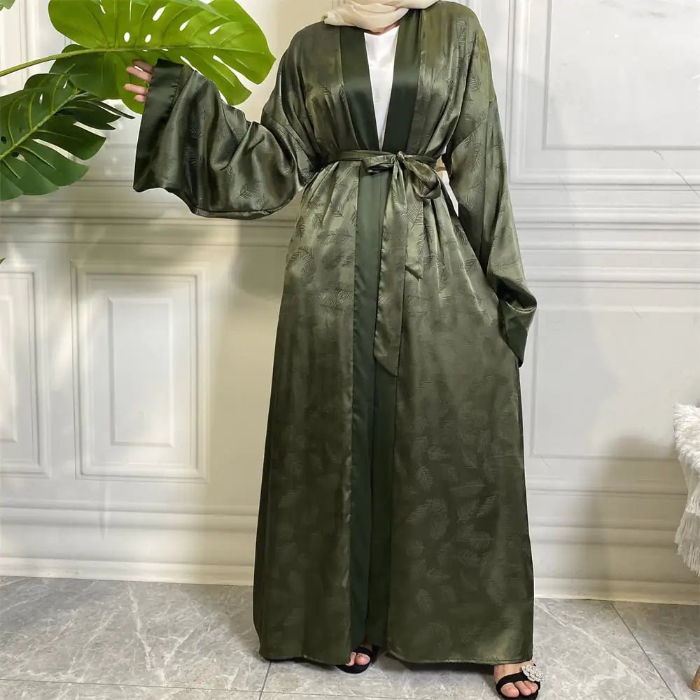 Fashion Printed Satin Cardigan Robe - BACKUPMYFILESNOW