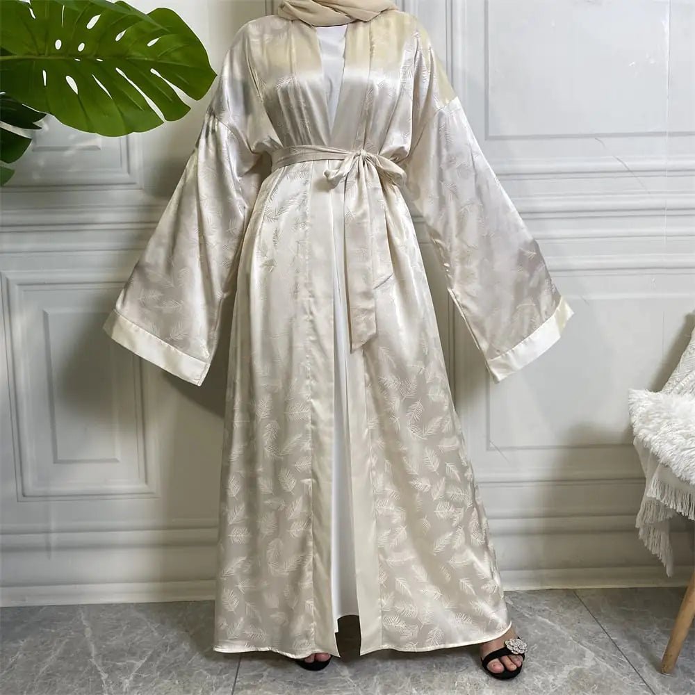 Fashion Printed Satin Cardigan Robe - BACKUPMYFILESNOW