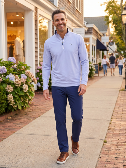 White Water Life Long Beach quarter zip ultra soft lightweight long sleeve shirt, soft fabric with a relaxed fit.