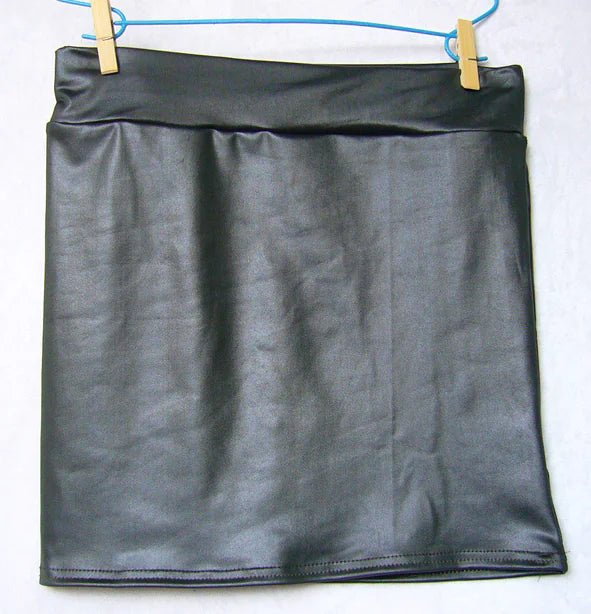 Faux Leather Bodycon Mini Skirt - Half Skirt - BACKUPMYFILESNOW
