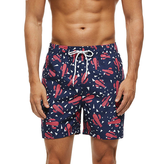Men's fashionable sports beach shorts with 3D digital print in European and American style